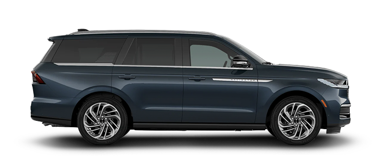 Lincoln Navigator Ultra 2026, couleur Bleu Envol, vue de profil